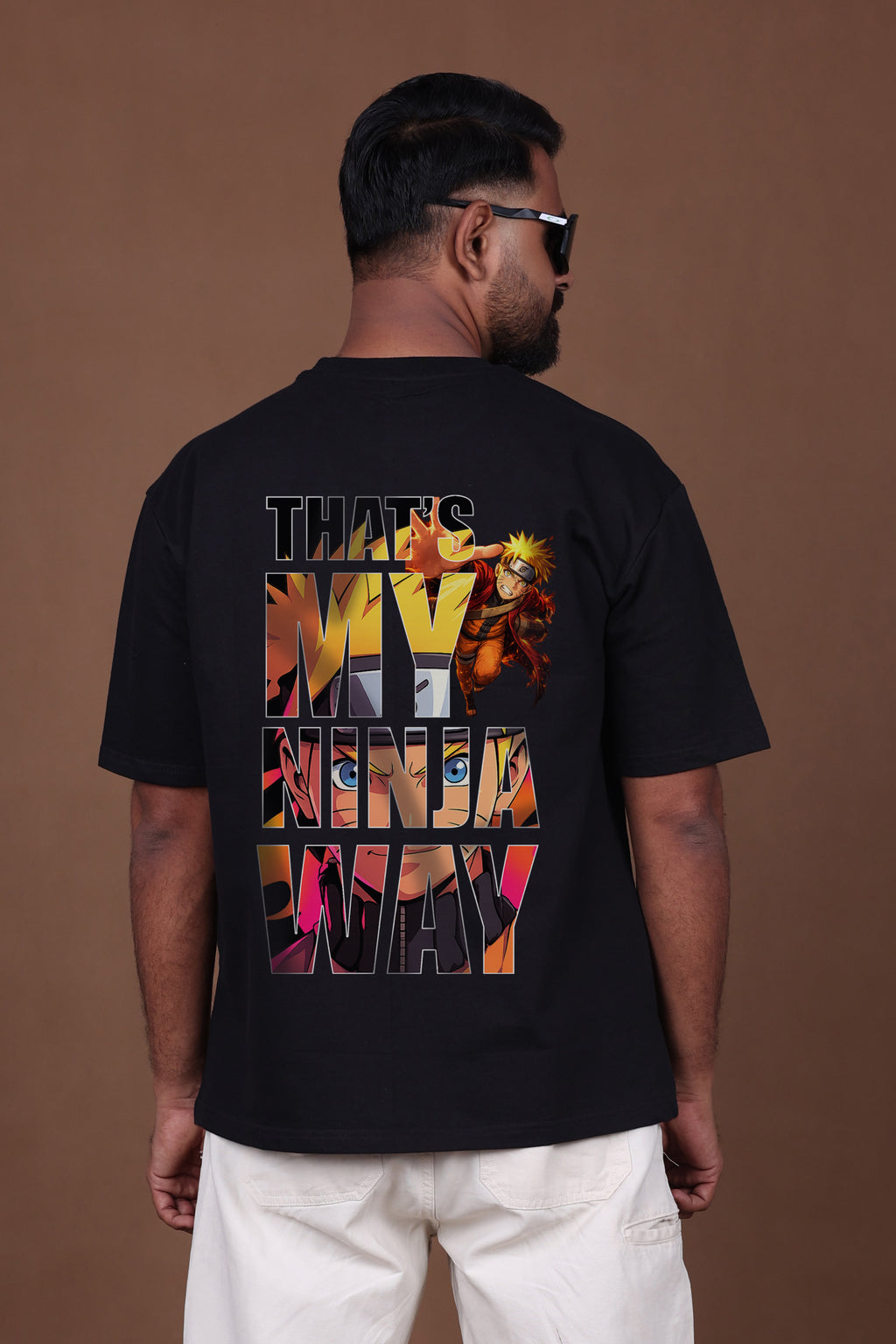 Printed Oversized T-shirt | Hidden Power – Anime Inspired T-Shirt | Black T-Shirt