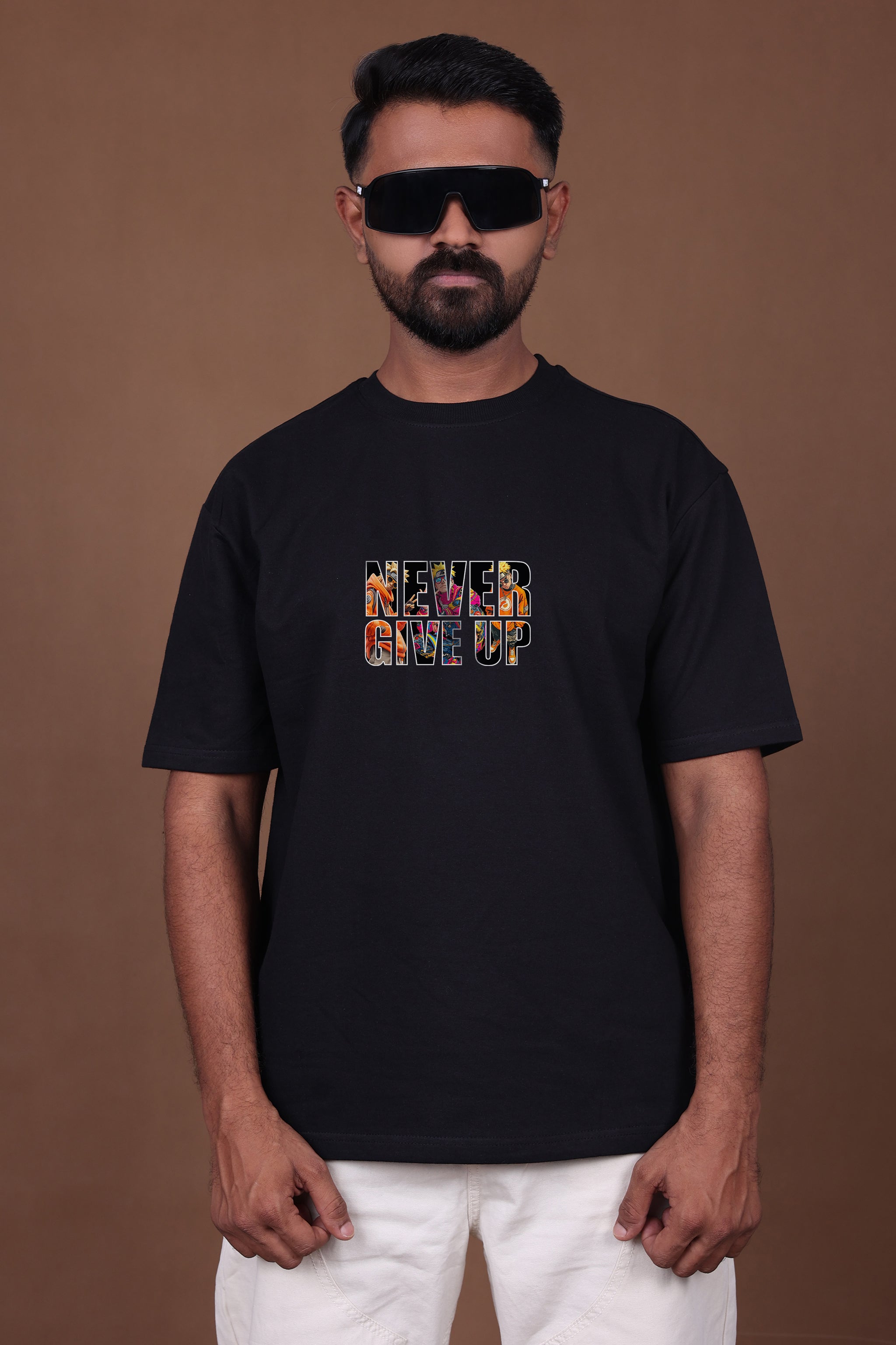 Printed Oversized T-shirt | Hidden Power – Anime Inspired T-Shirt | Black T-Shirt