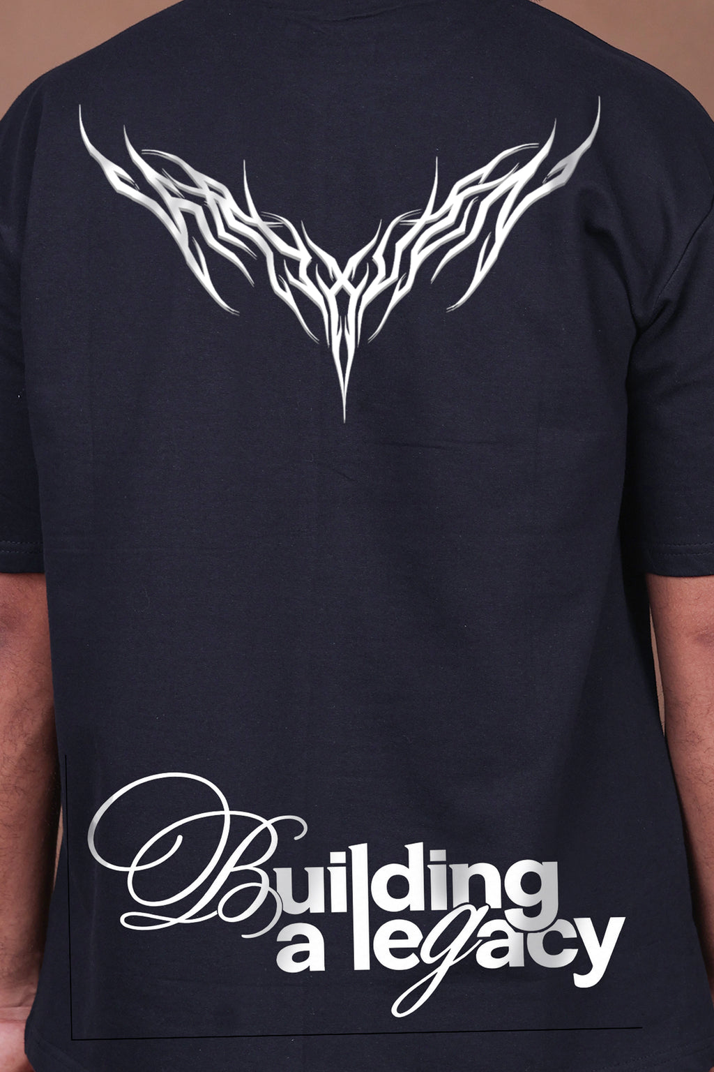 Printed Oversized T-shirt | Building a Legacy | Black T-Shirt