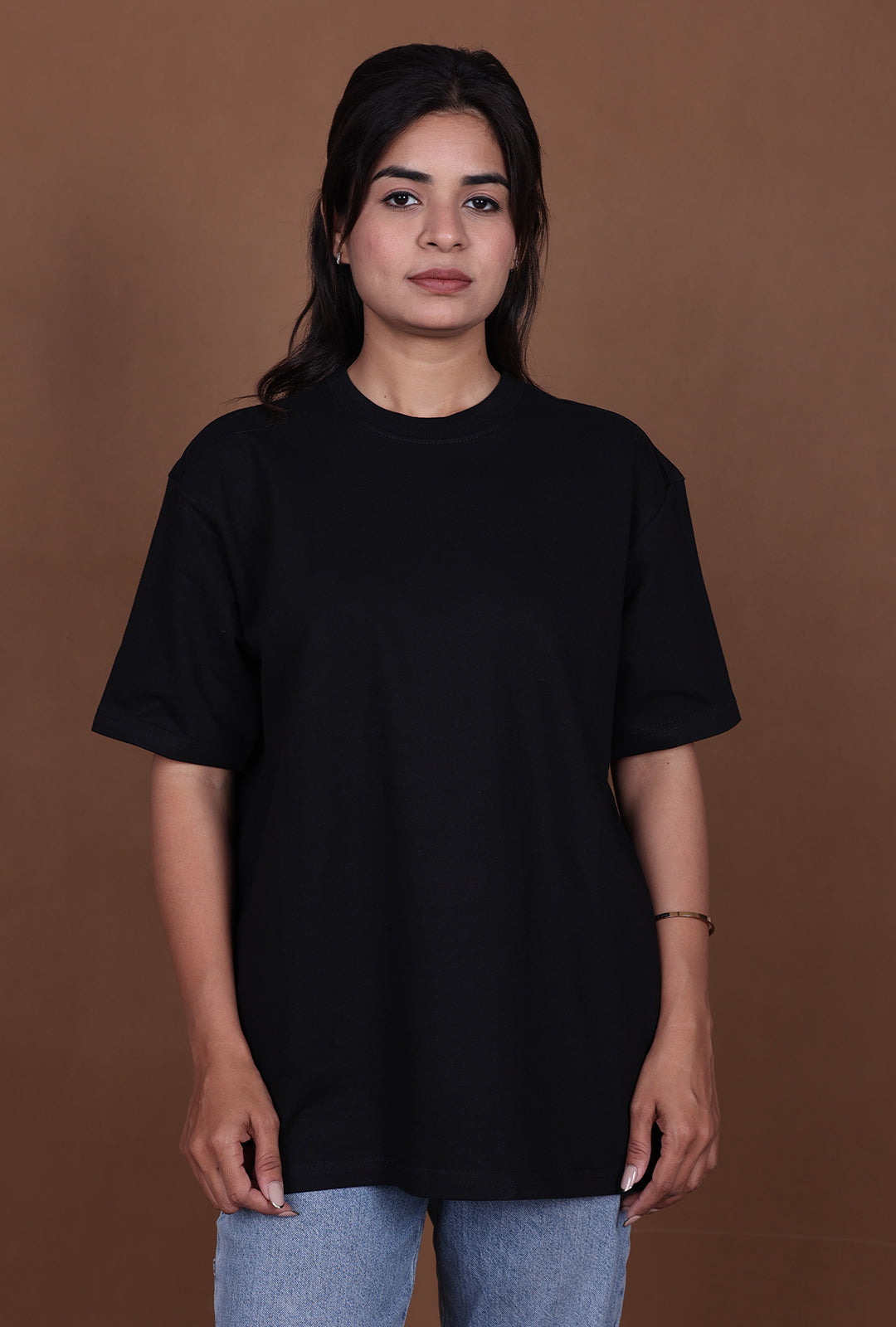 Printed Oversized T-shirt | Mandala Art Back Print Premium | Black T-Shirt