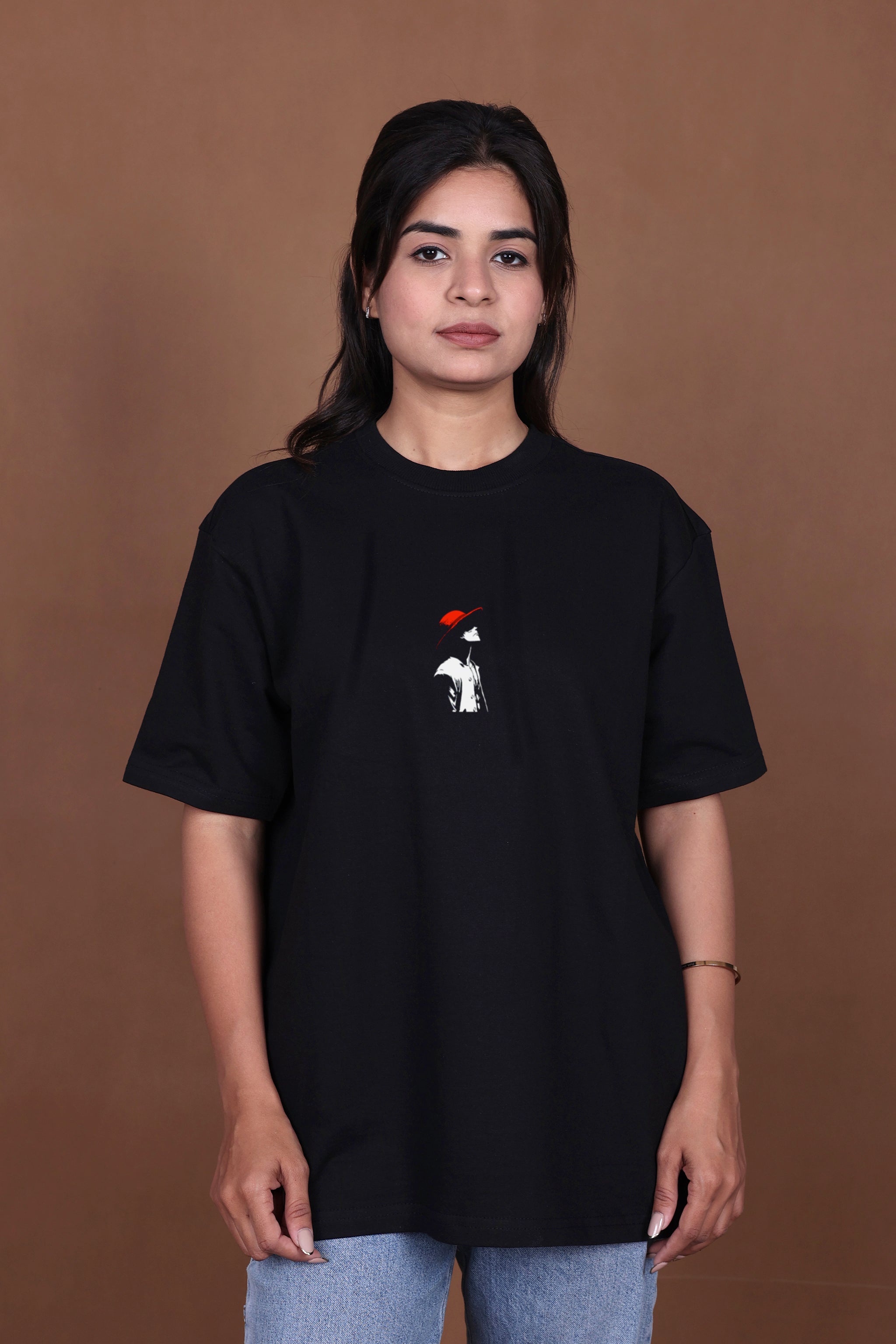 Printed Oversized T-shirt | Samurai Warrior “You Can Do It” Back Print | Black T-Shirt