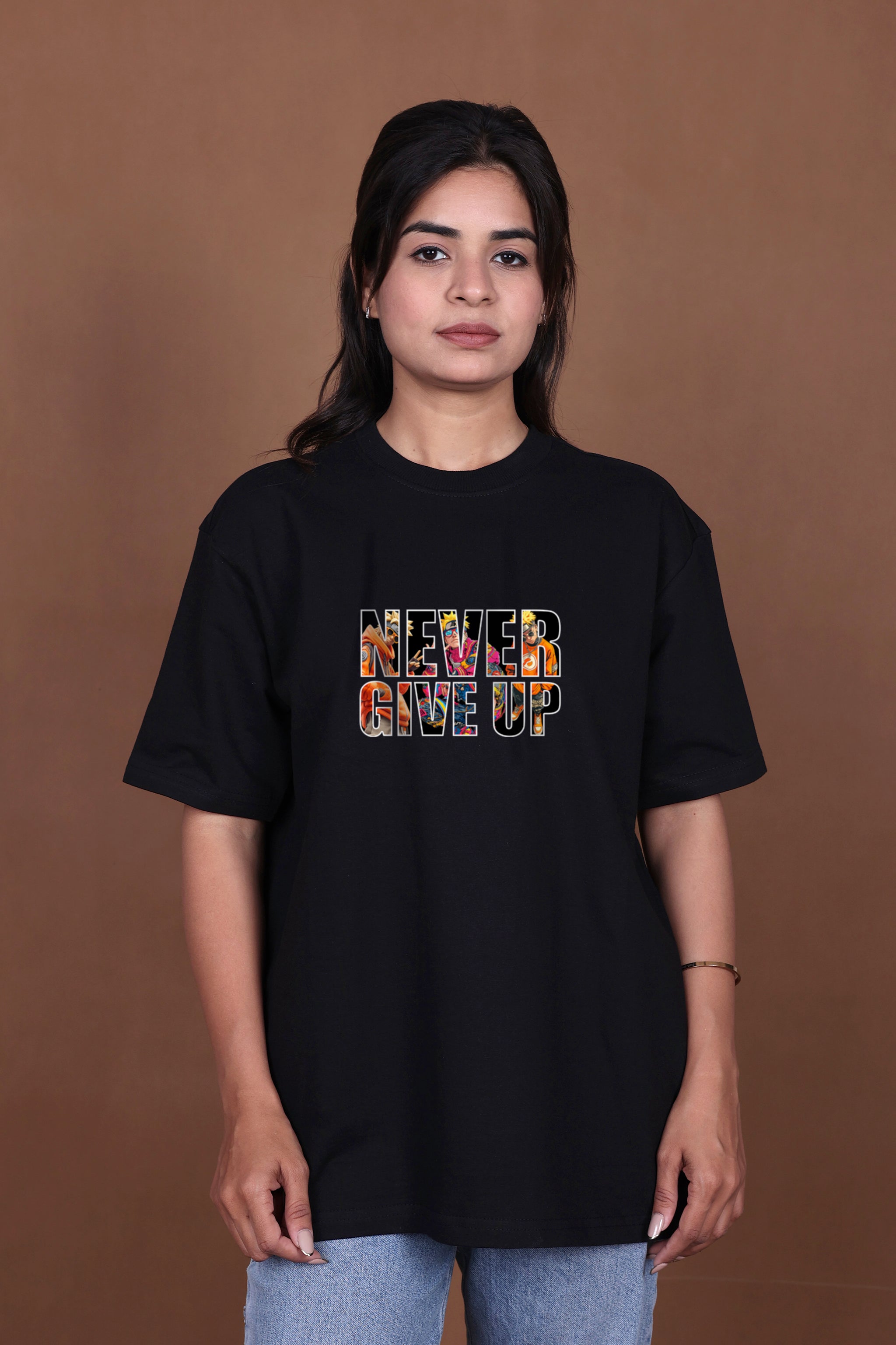 Printed Oversized T-shirt | Hidden Power – Anime Inspired T-Shirt | Black T-Shirt