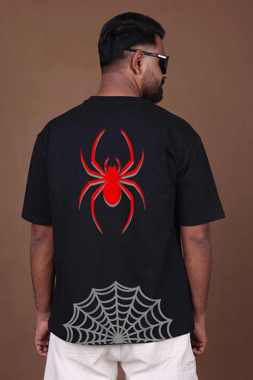 Printed Oversized T-shirt | Born To Swing – Spider Graphic | Black T-Shirt