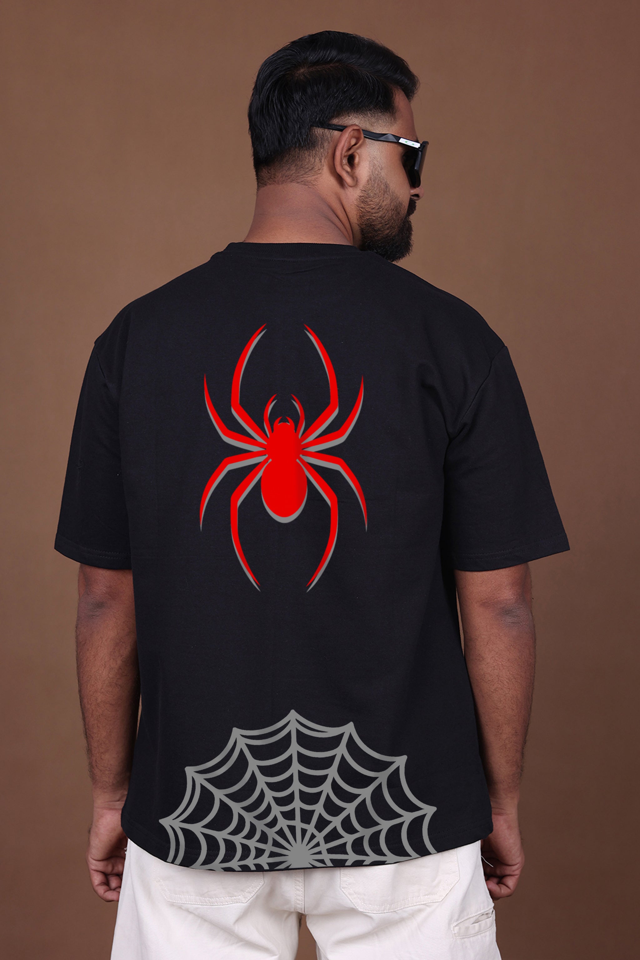 Printed Oversized T-shirt | Born To Swing – Spider Graphic | Black T-Shirt