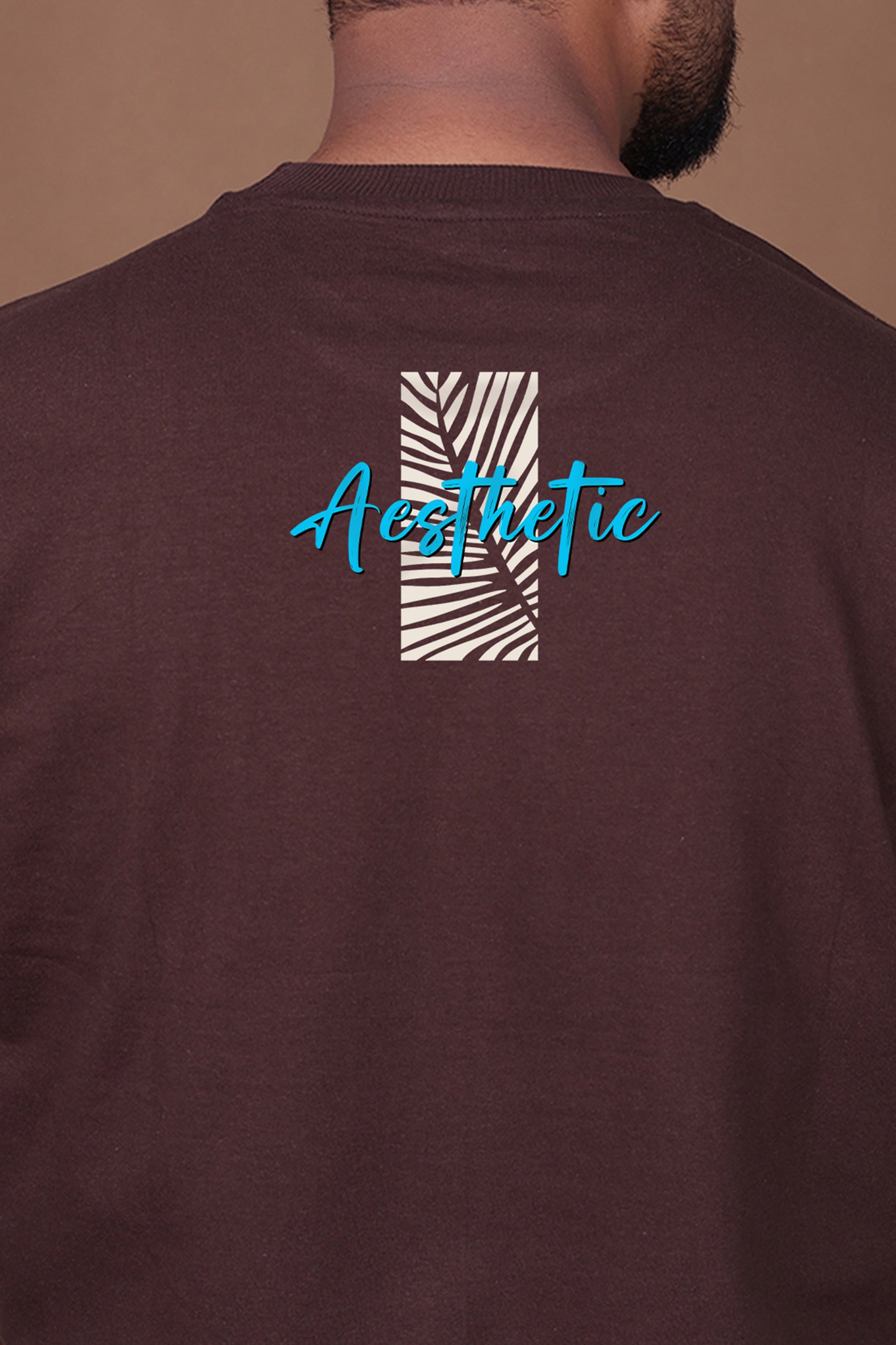 Printed Oversized T-shirt | Ocean Vibes Aesthetic | Brown T-Shirt