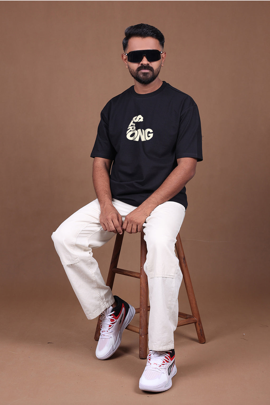 Printed Oversized T-shirt | ONE MORE REP - GYM | Black T-Shirt