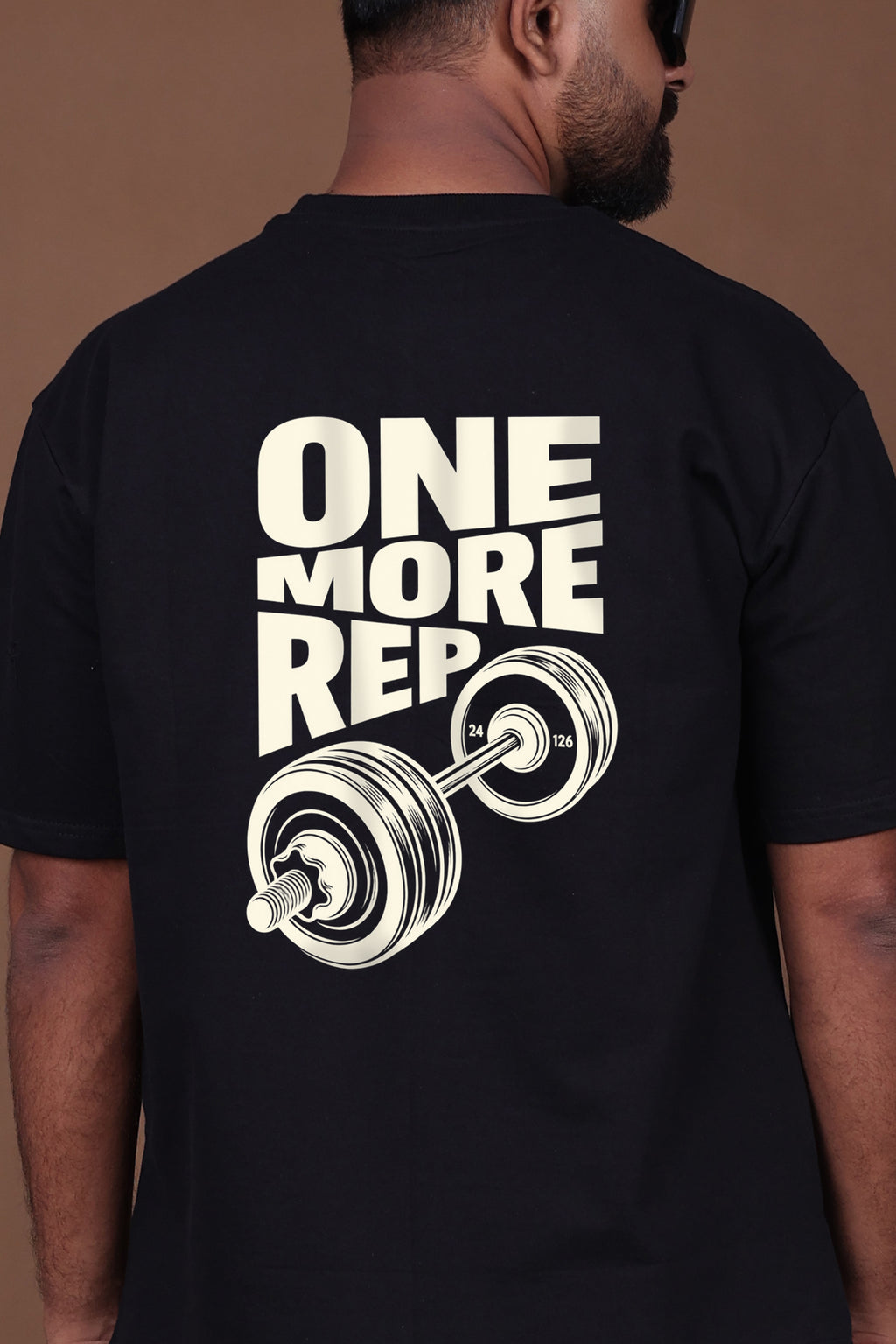 Printed Oversized T-shirt | ONE MORE REP - GYM | Black T-Shirt