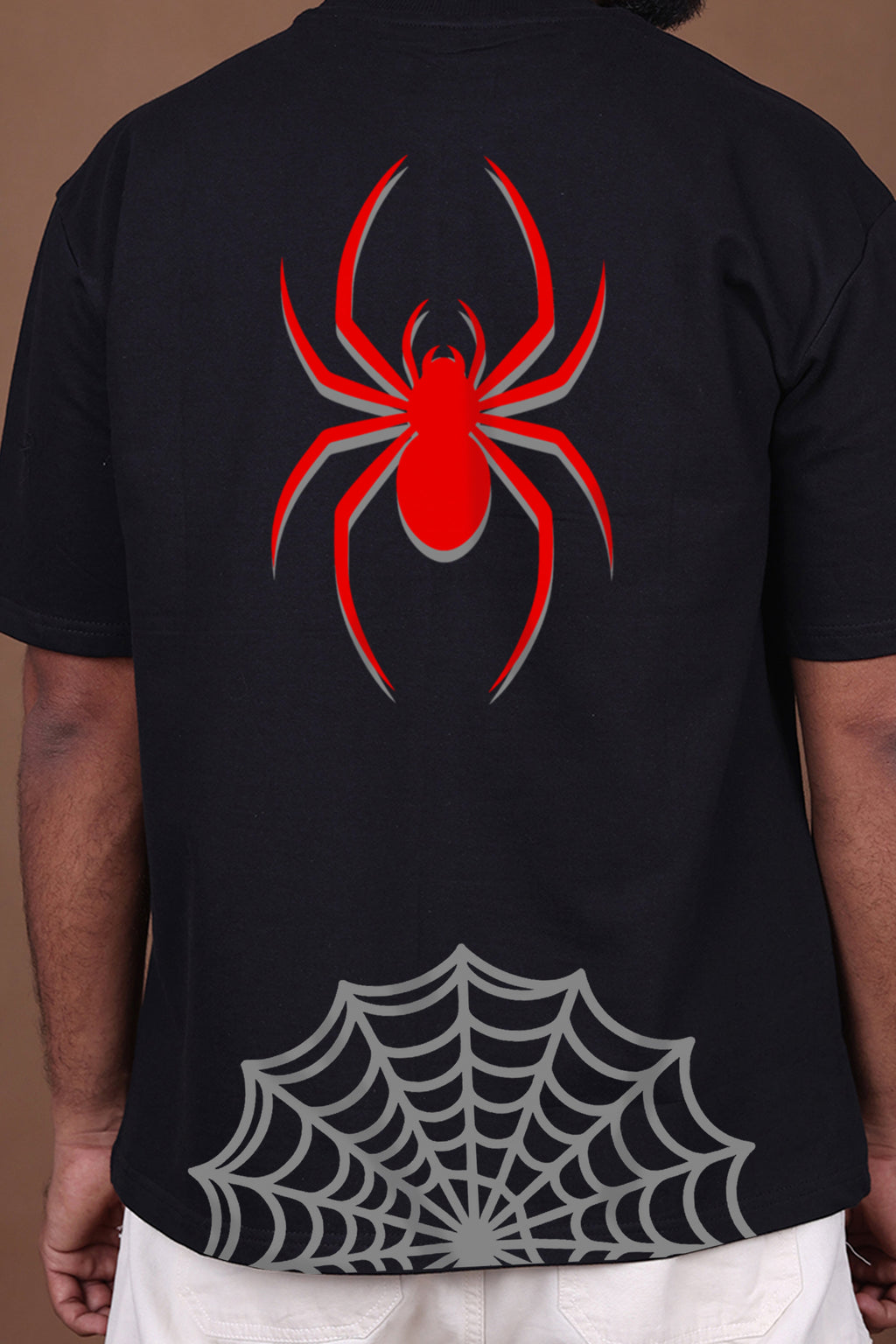 Printed Oversized T-shirt | Born To Swing – Spider Graphic | Black T-Shirt