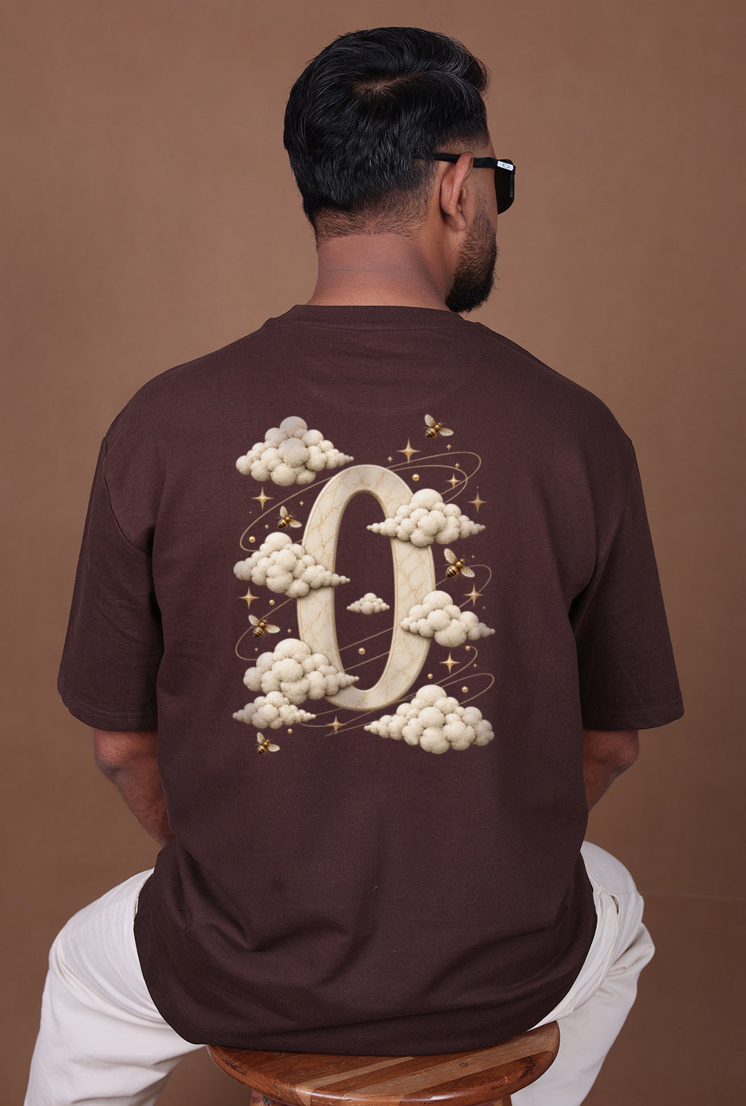 Printed Oversized T-shirt | ZERO – IS HERO | Brown T-Shirt