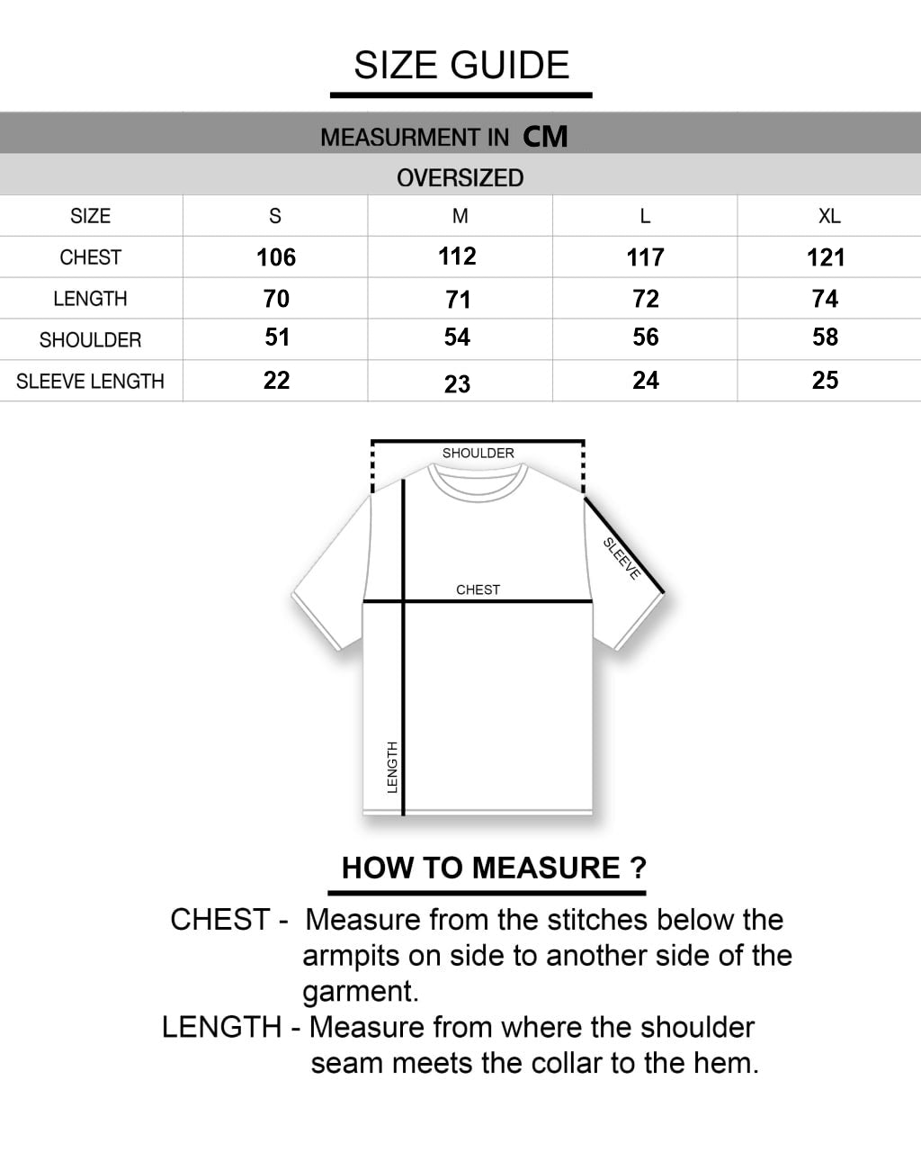 Size Chart CM